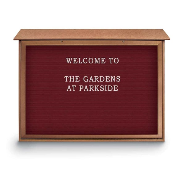 Outdoor Enclosed Combo Board, 48"x36", Black Frame/Grey & Amethyst
